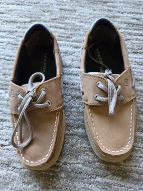 Sperry Kids Tan Leather Moccasin Boat Shoes